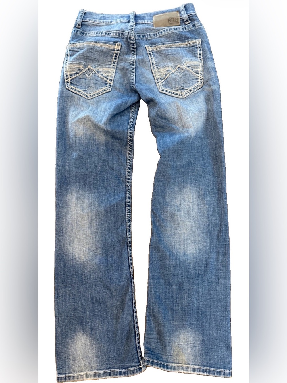 BKE Aiden Low Rise Bootleg Jeans Womens 28 Y2K Whiskered Western Stretch - Picture 2 of 16